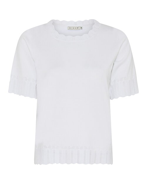 Jumper mönsterstickad ringning & ärm vit