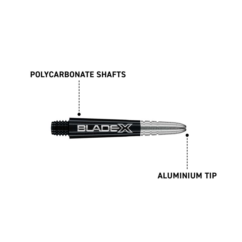 Winmau Vecta Blade X Black & Silver Short 34mm - 3
