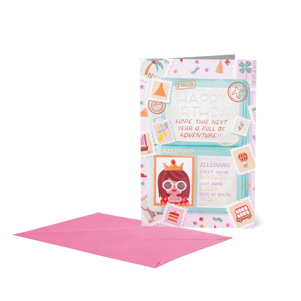 Large Greeting card, Passport Birthday (BG0855)