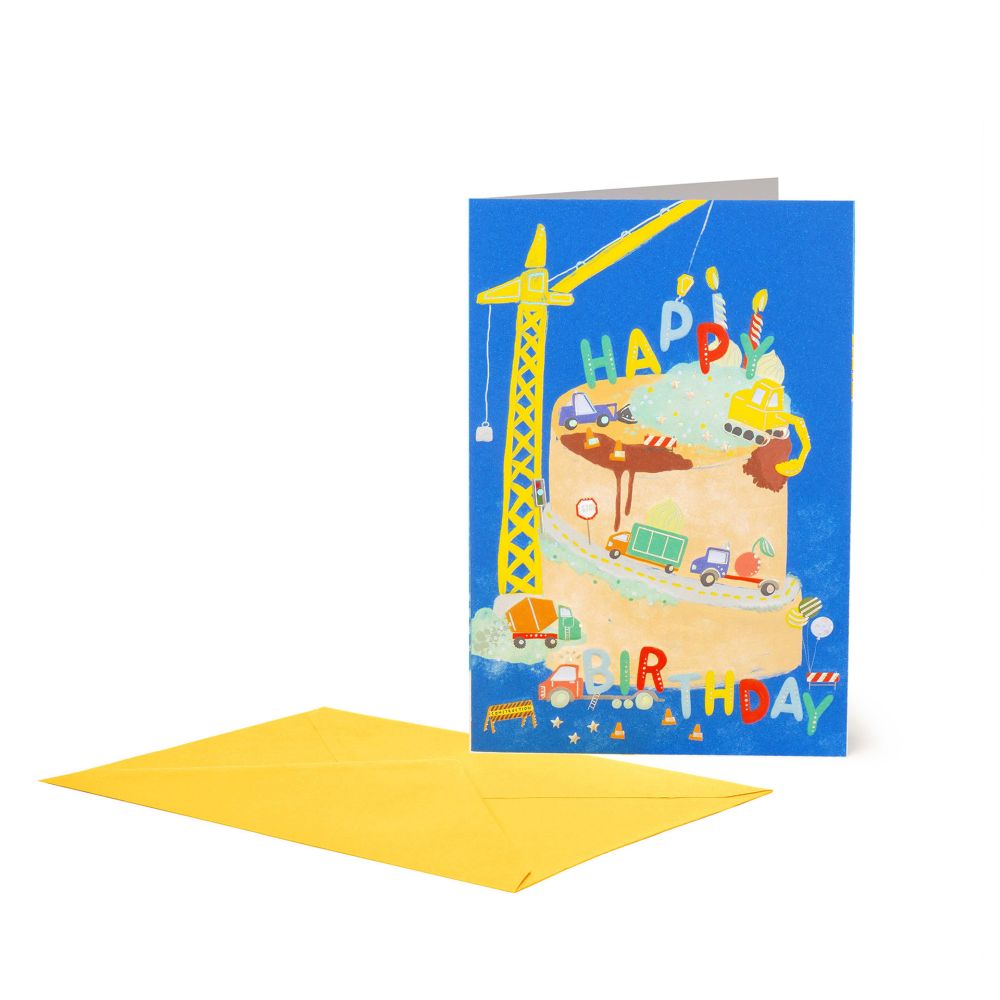 Large Greeting card, Construction Cake Birthday (BG0856)