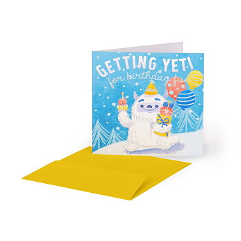 Small Greeting card, Yeti Birthday (BQEB055)