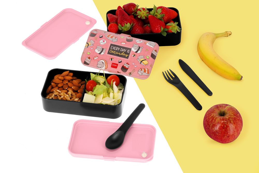 Lunchlåda med bestick, Sushi Cat - 6