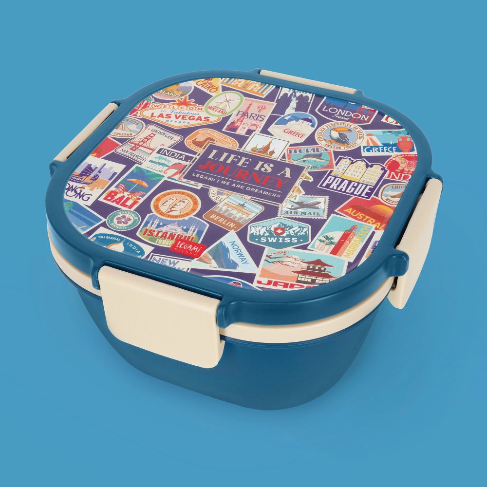 Madkasse med ekstra rum og gaffel, Travel stickers - 6