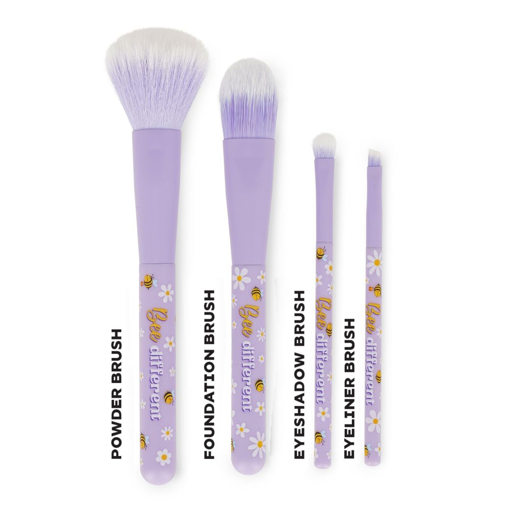 Makeup-borstar, set med 4 st., Bee - 2