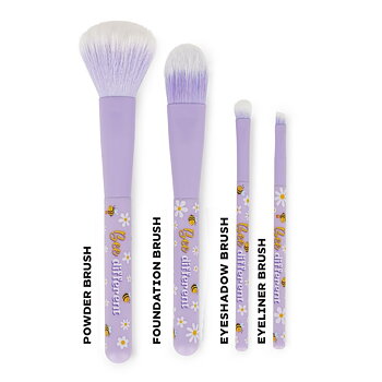 Makeup-borstar, set med 4 st., Bee