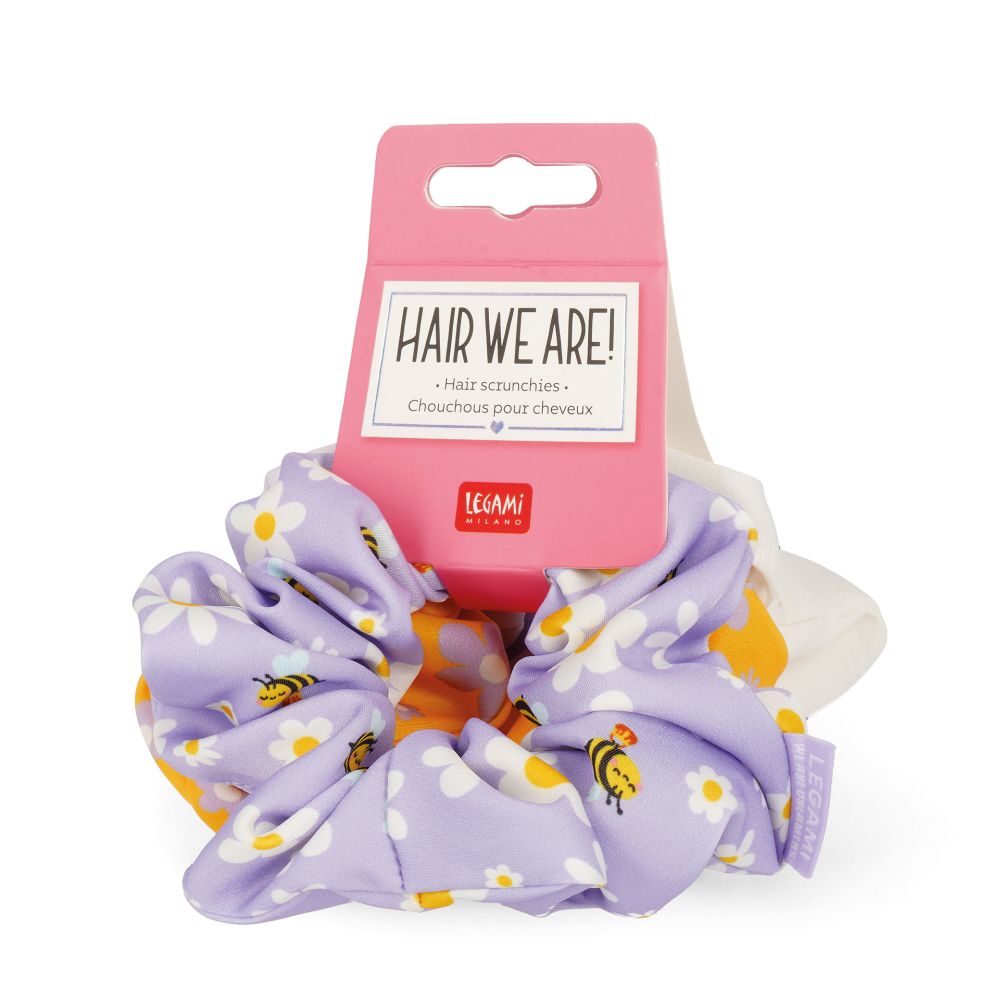 Scrunchies, Hair we are!, set med 3 st.  - Bee