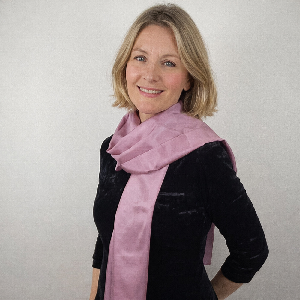 Ljust Violett Sidenscarf Isa Ny kvalitet - 3