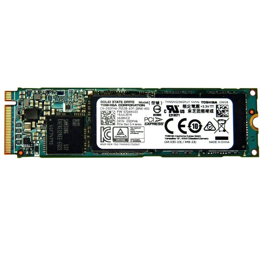 Begagnad 256GB Toshiba XG3 SSD M2 2280 NVMe PCIe Gen3 x4 THNSN5256GPU7