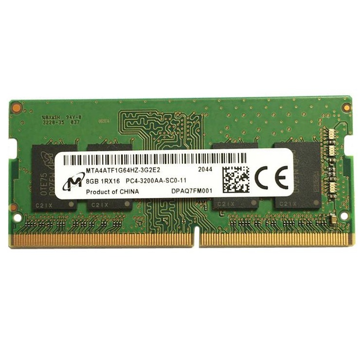 Begagnat 8GB DDR4 (1x8GB) Micron SODIMM 1Rx16 PC4-3200AA 3200MHz RAM Minne MTA4ATF1G64HZ-3G2E2