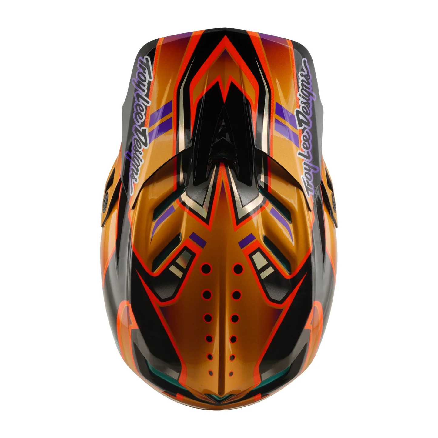 Troy Lee Design D4 Carbon Helmet Crest Gold - 4