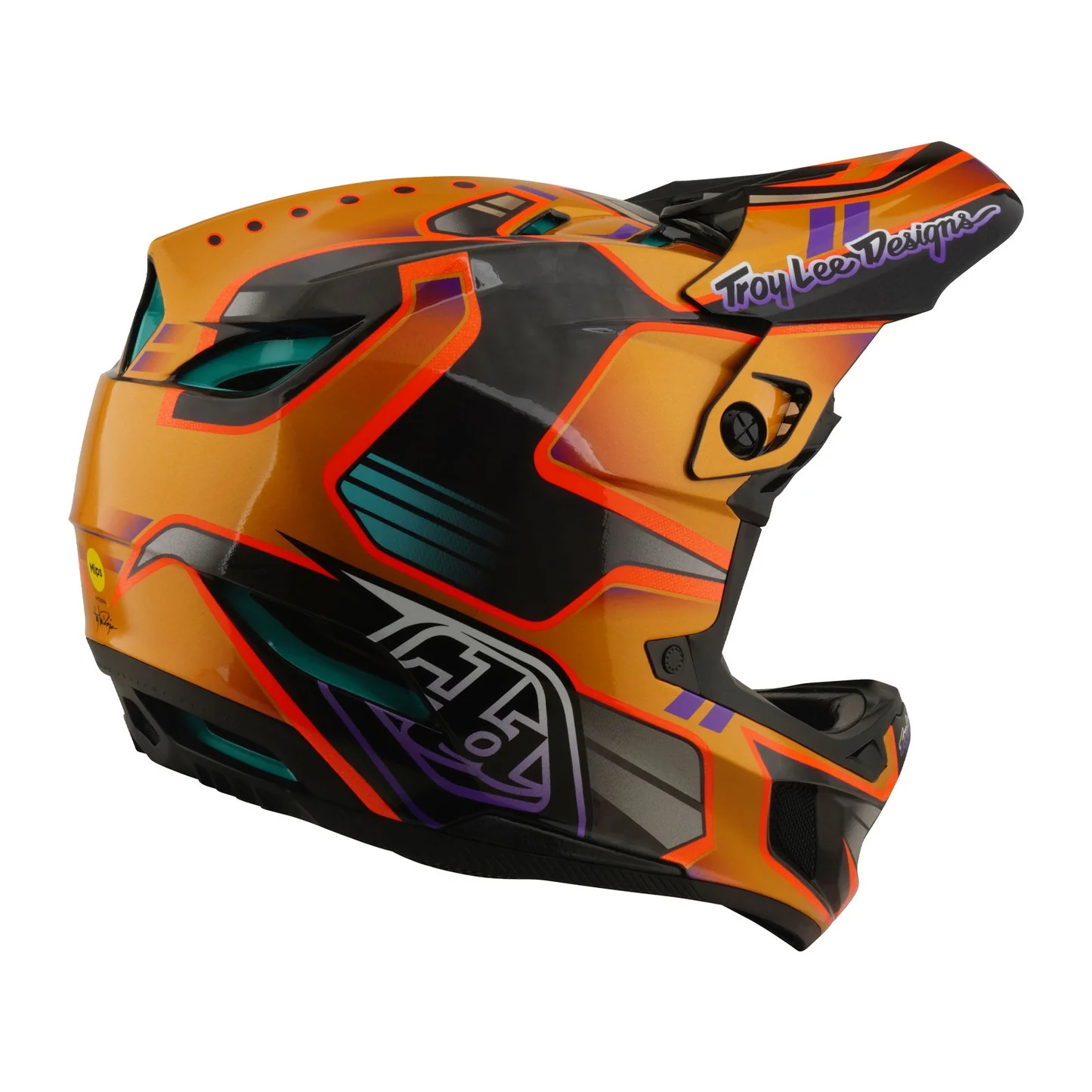 Troy Lee Design D4 Carbon Helmet Crest Gold - 2
