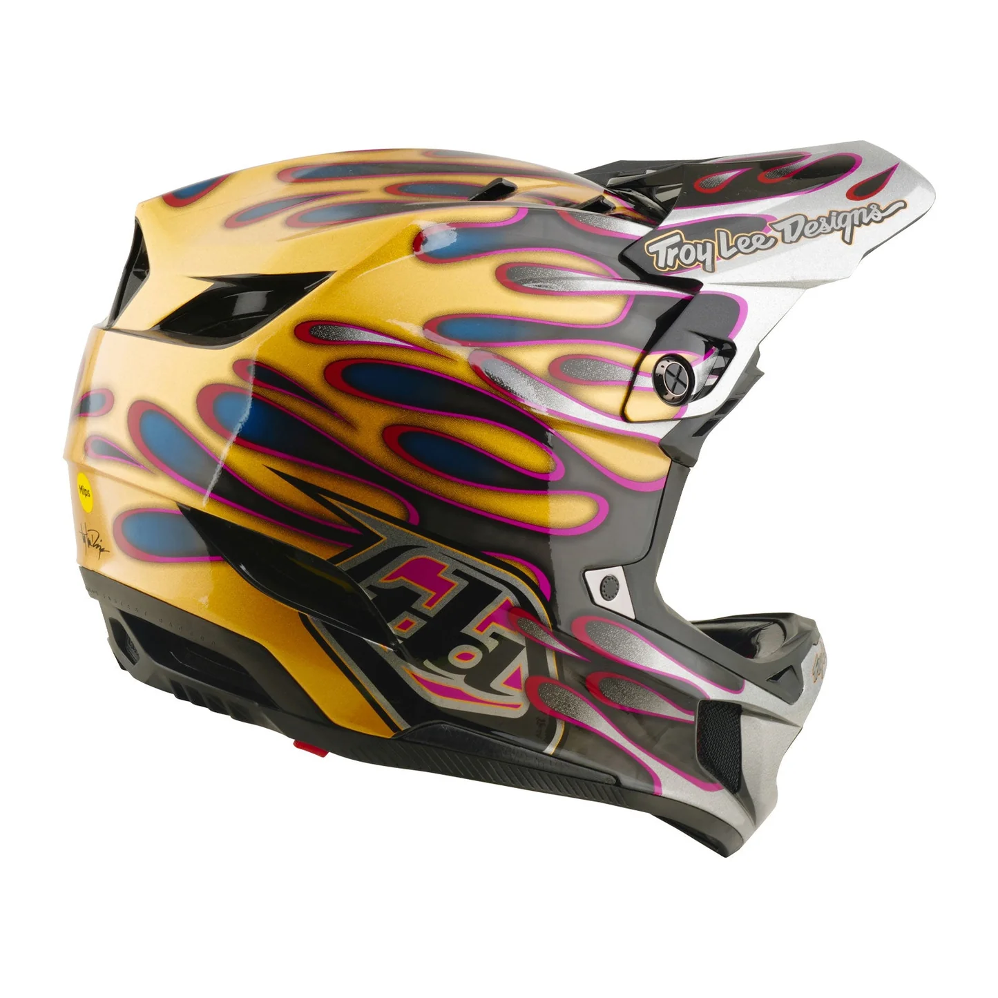 Troy Lee Design D4 Carbon Helmet Overspray Gold / Black - 2