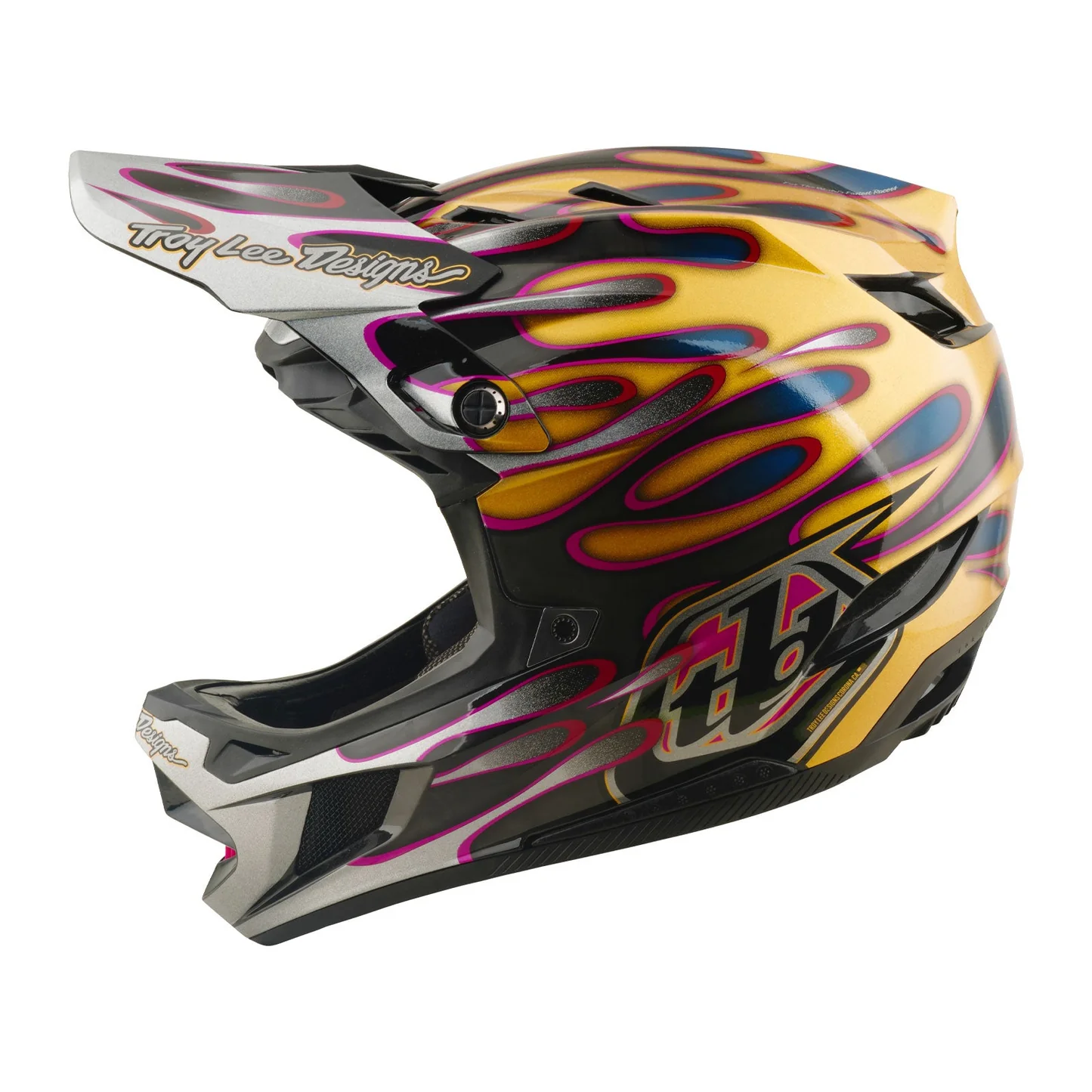 Troy Lee Design D4 Carbon Helmet Overspray Gold / Black