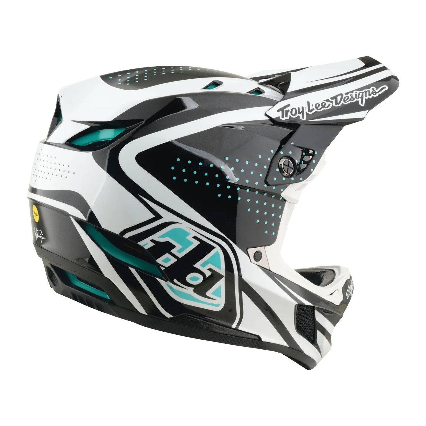 Troy Lee Designs D4 Polyacrylite Helmet the Line Charcoal / White - 2