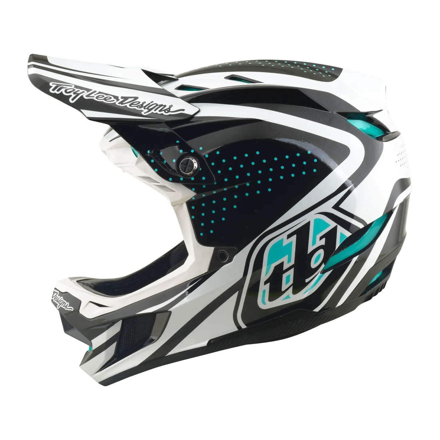 Troy Lee Designs D4 Polyacrylite Helmet the Line Charcoal / White