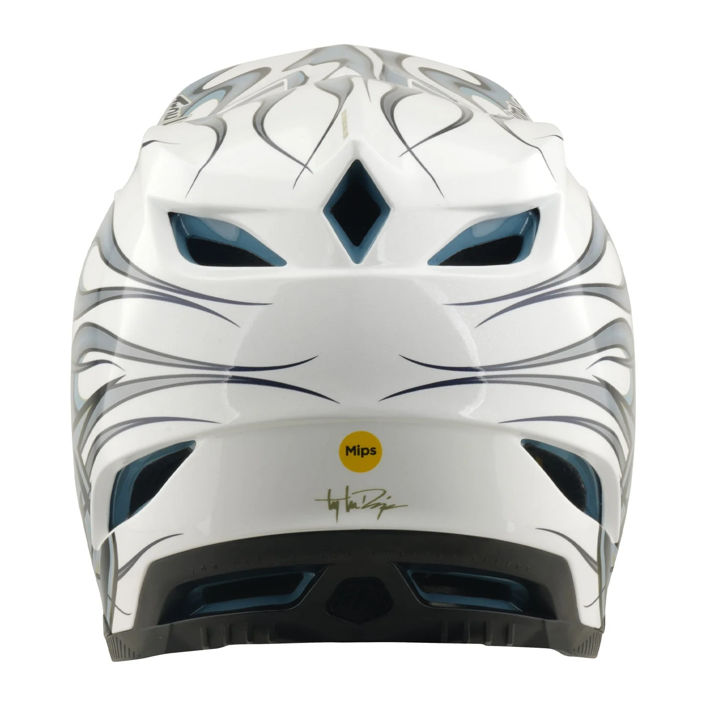 Troy Lee Designs D4 Composite Helmet Torched White / Silver - 4