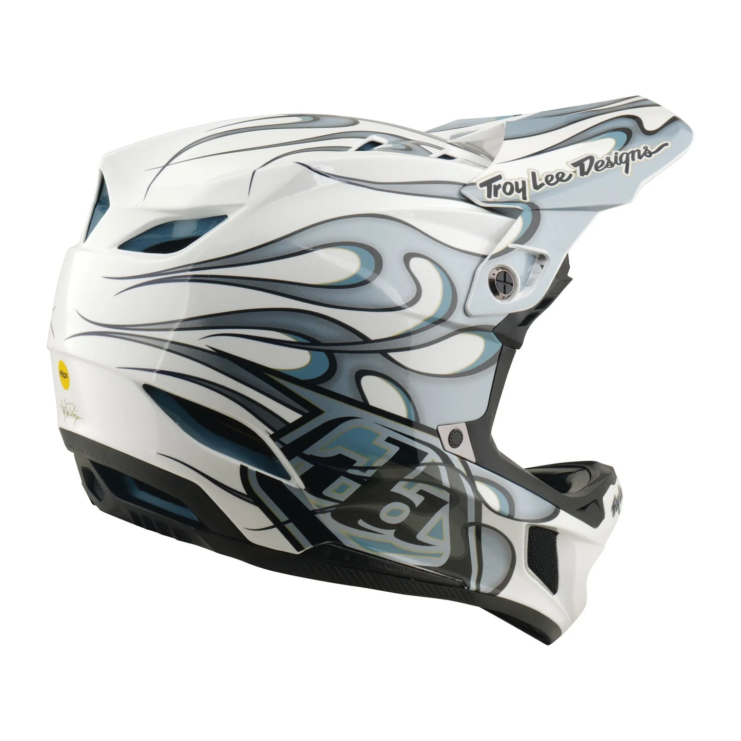 Troy Lee Designs D4 Composite Helmet Torched White / Silver - 2