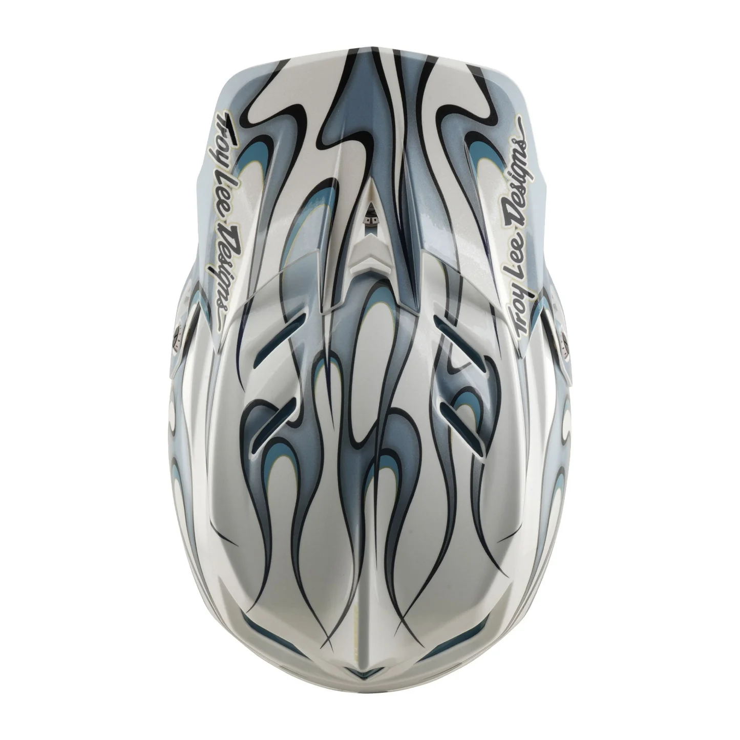 Troy Lee Designs D4 Composite Helmet Torched White / Silver - 3
