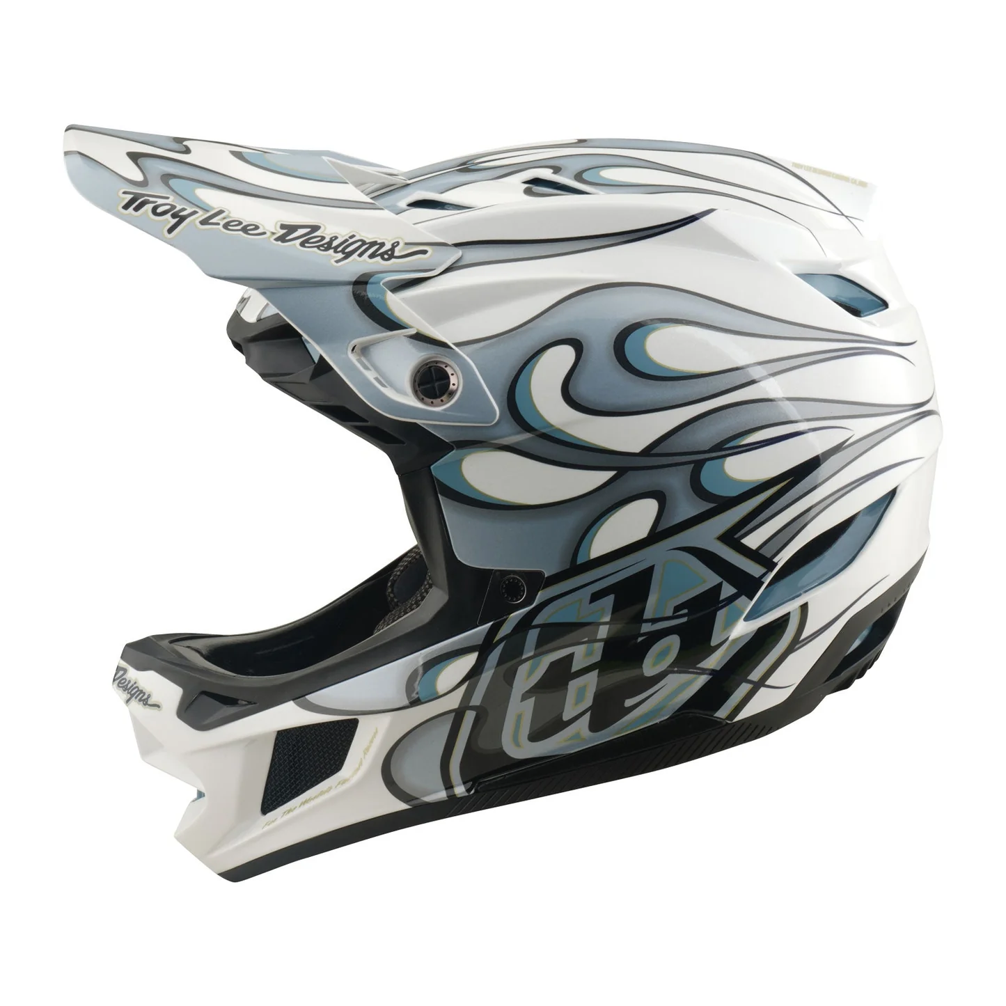 Troy Lee Designs D4 Composite Helmet Torched White / Silver