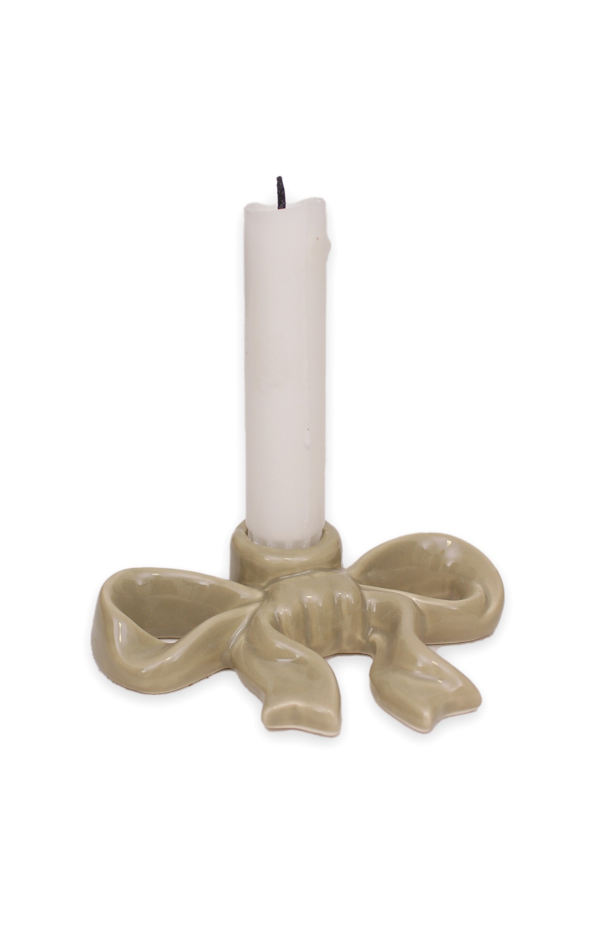 Ljusstake - Ljushållare - Rosett - Sage - Liten