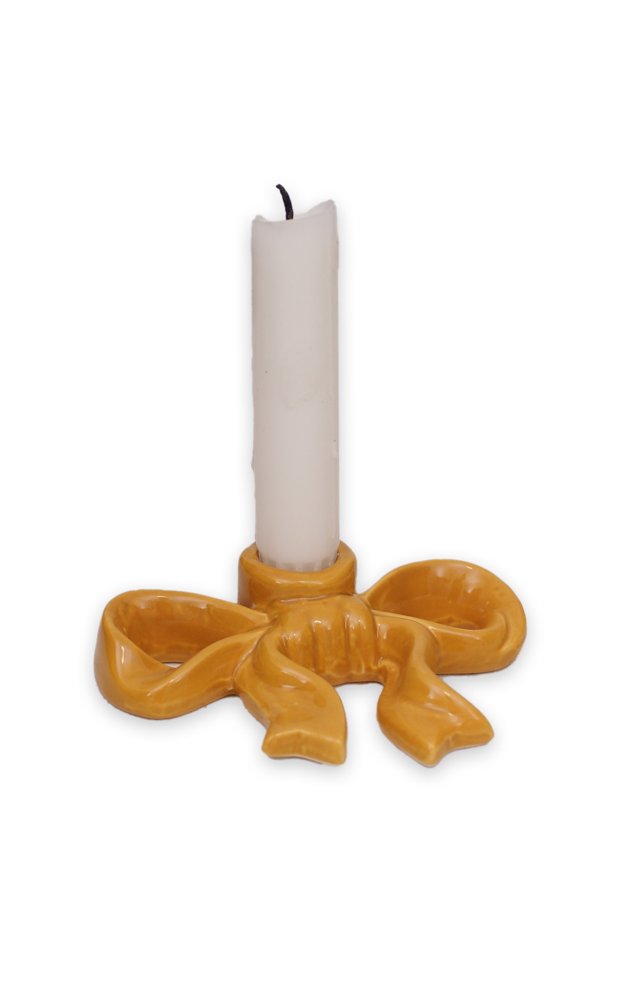 Ljusstake - Ljushållare - Rosett - Gul - Liten