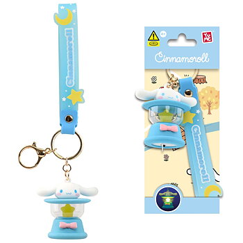 Cinnamoroll 3D Nyckelring/Bag Charm med Silikonband - Light-Up Camping Lamp