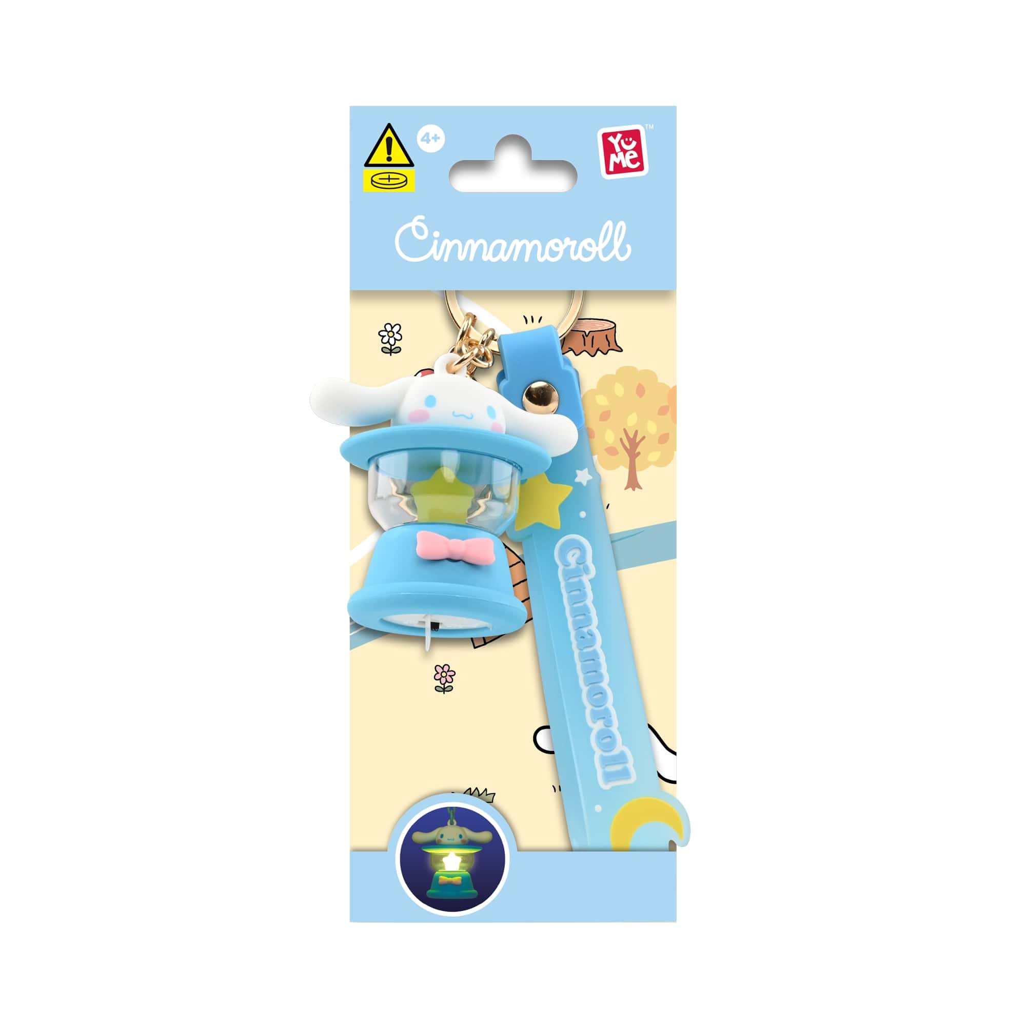 Cinnamoroll 3D Nyckelring/Bag Charm med Silikonband - Light-Up Camping Lamp - 3