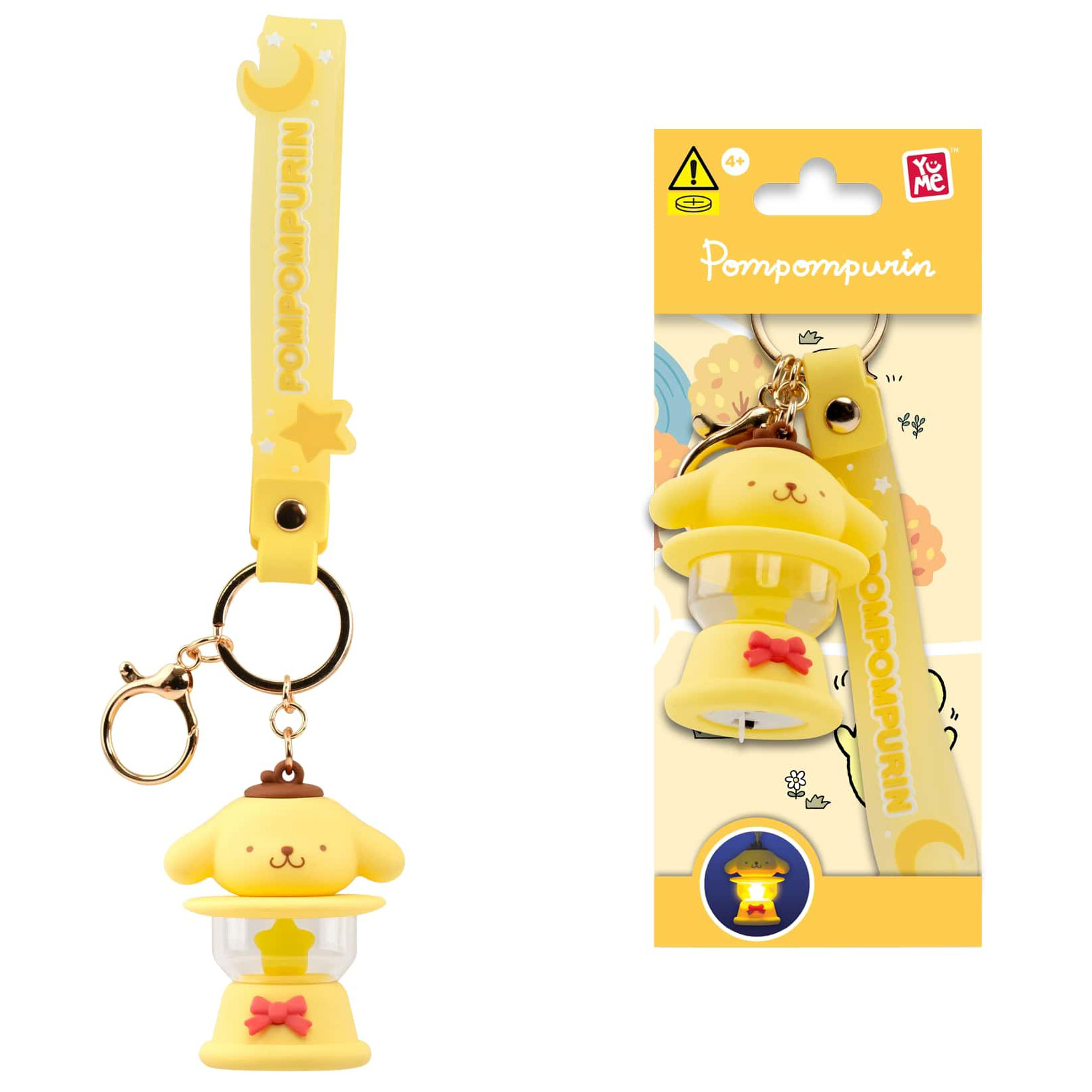 Pompompurin 3D Nyckelring/Bag Charm med Silikonband - Light-Up Camping Lamp