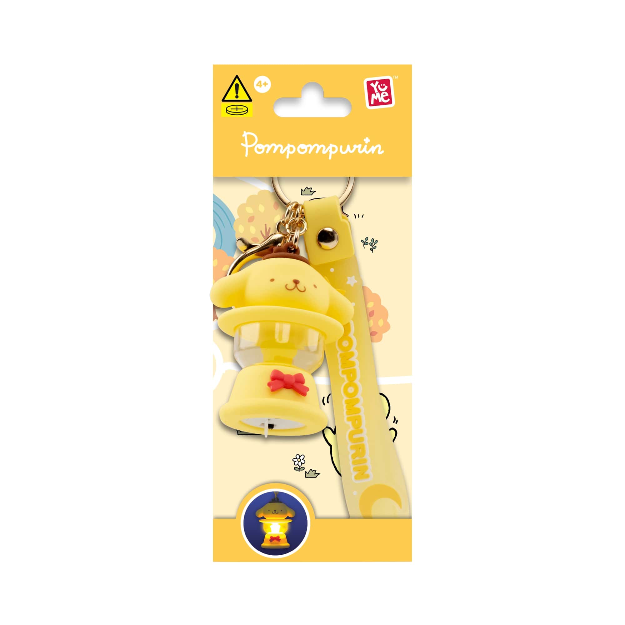 Pompompurin 3D Nyckelring/Bag Charm med Silikonband - Light-Up Camping Lamp - 3