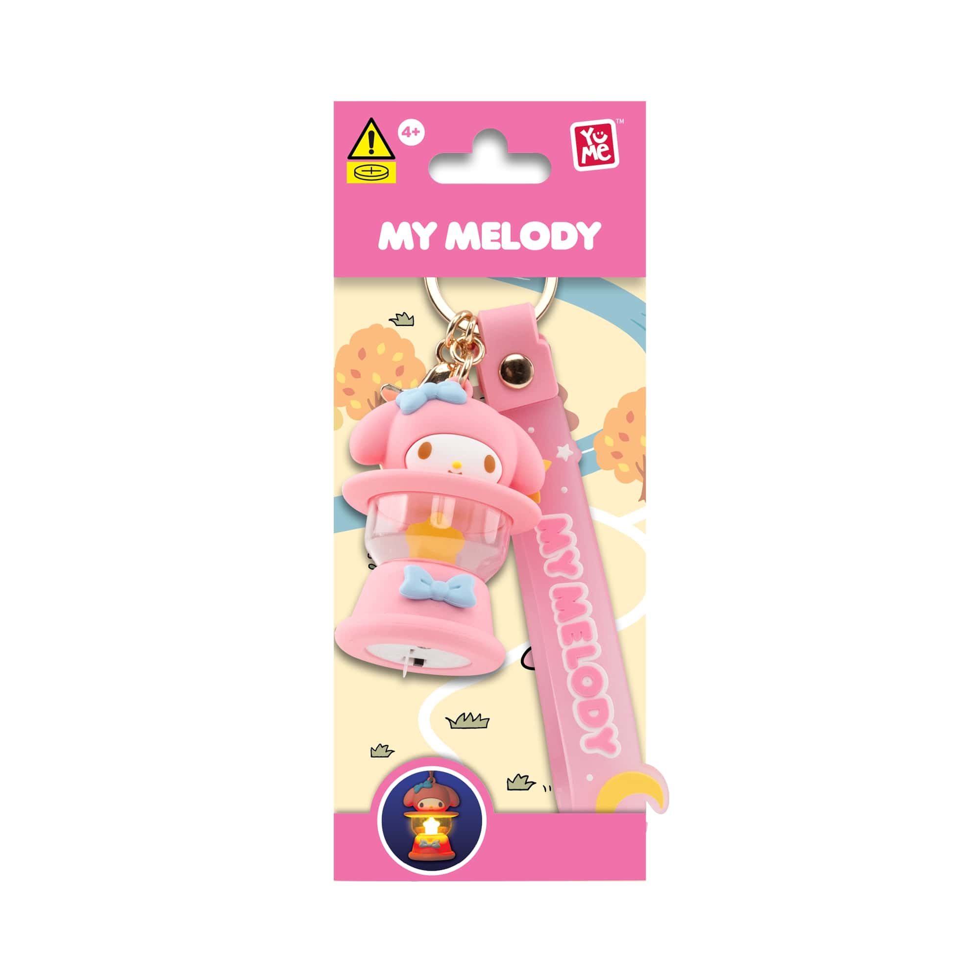 My Melody 3D Nyckelring/Bag Charm med Silikonband - Light-Up Camping Lamp - 3