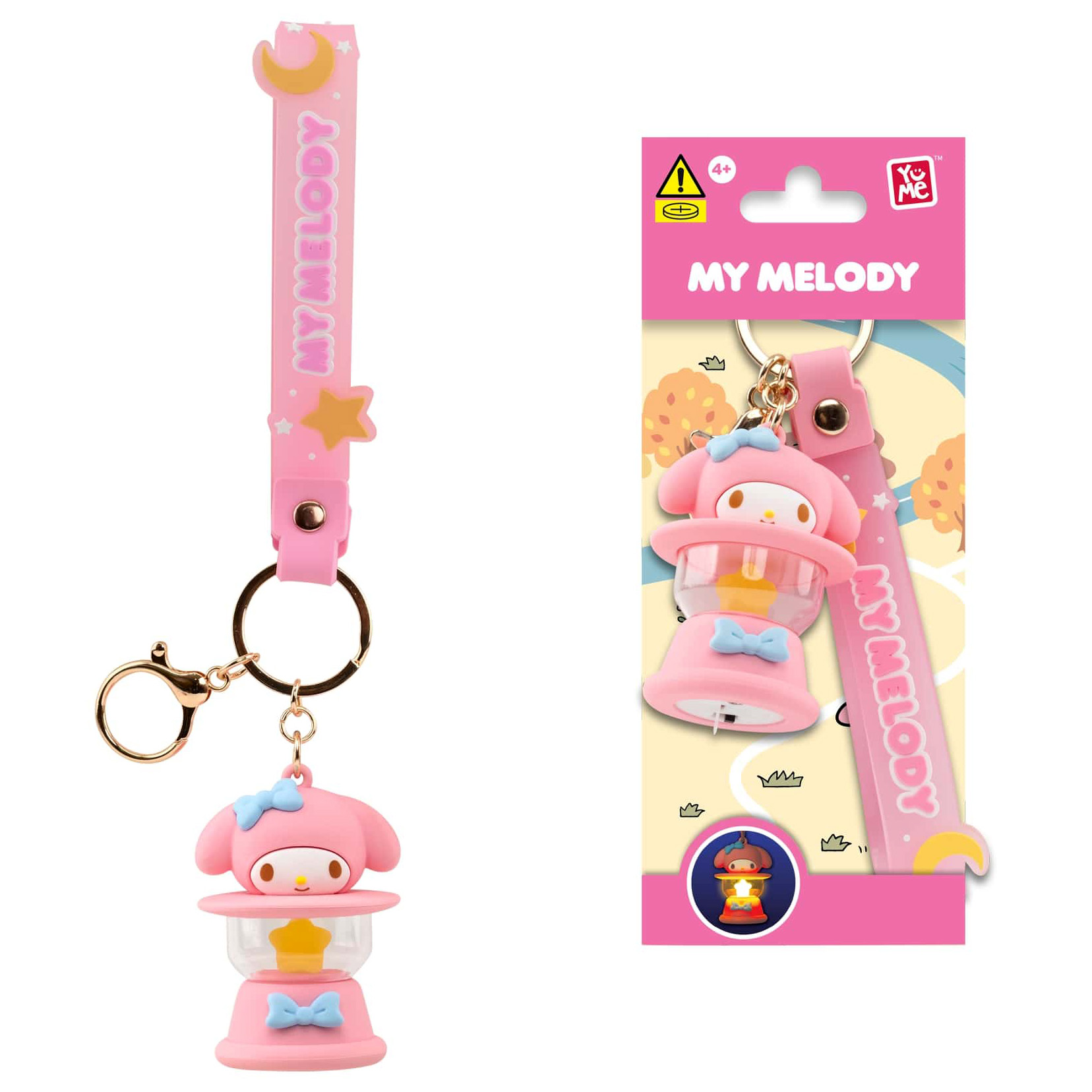 My Melody 3D Nyckelring/Bag Charm med Silikonband - Light-Up Camping Lamp
