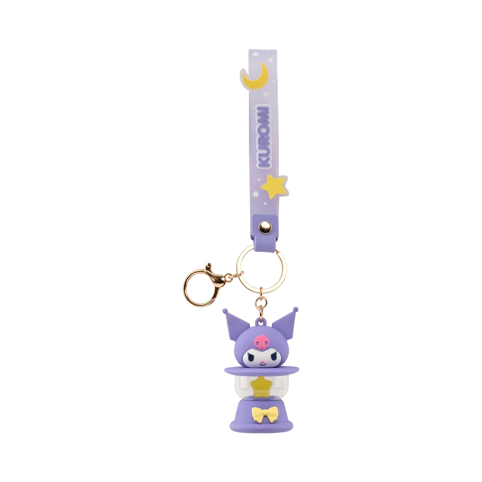 Kuromi 3D Nyckelring/Bag Charm med Silikonband - Light-Up Camping Lamp - 6