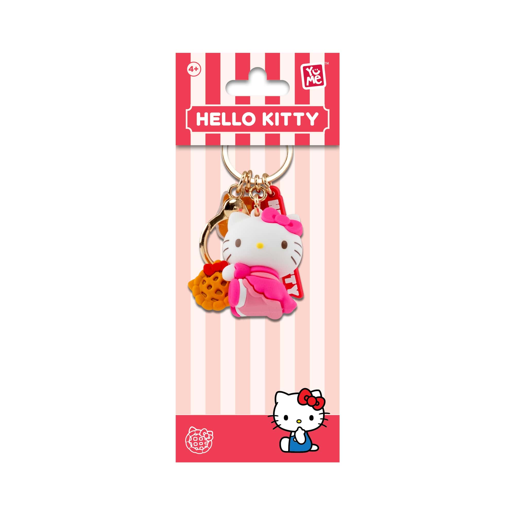 Hello Kitty 3D Nyckelring/Bag Charm med Silikonband - Tea Party Series - 3