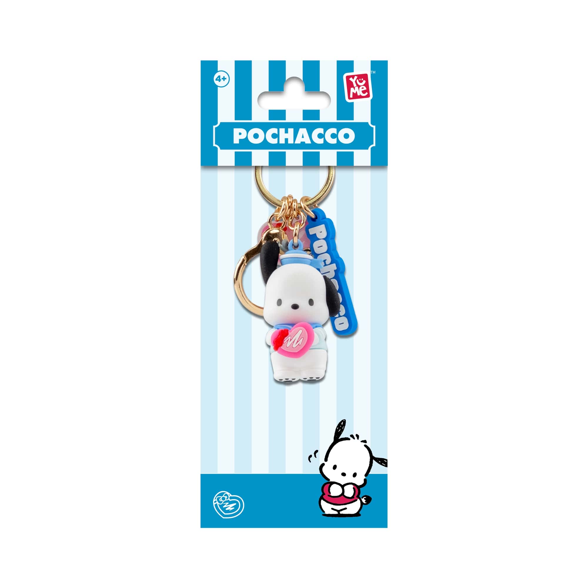 Pochacco 3D Nyckelring/Bag Charm med Silikonband - Tea Party Series - 3