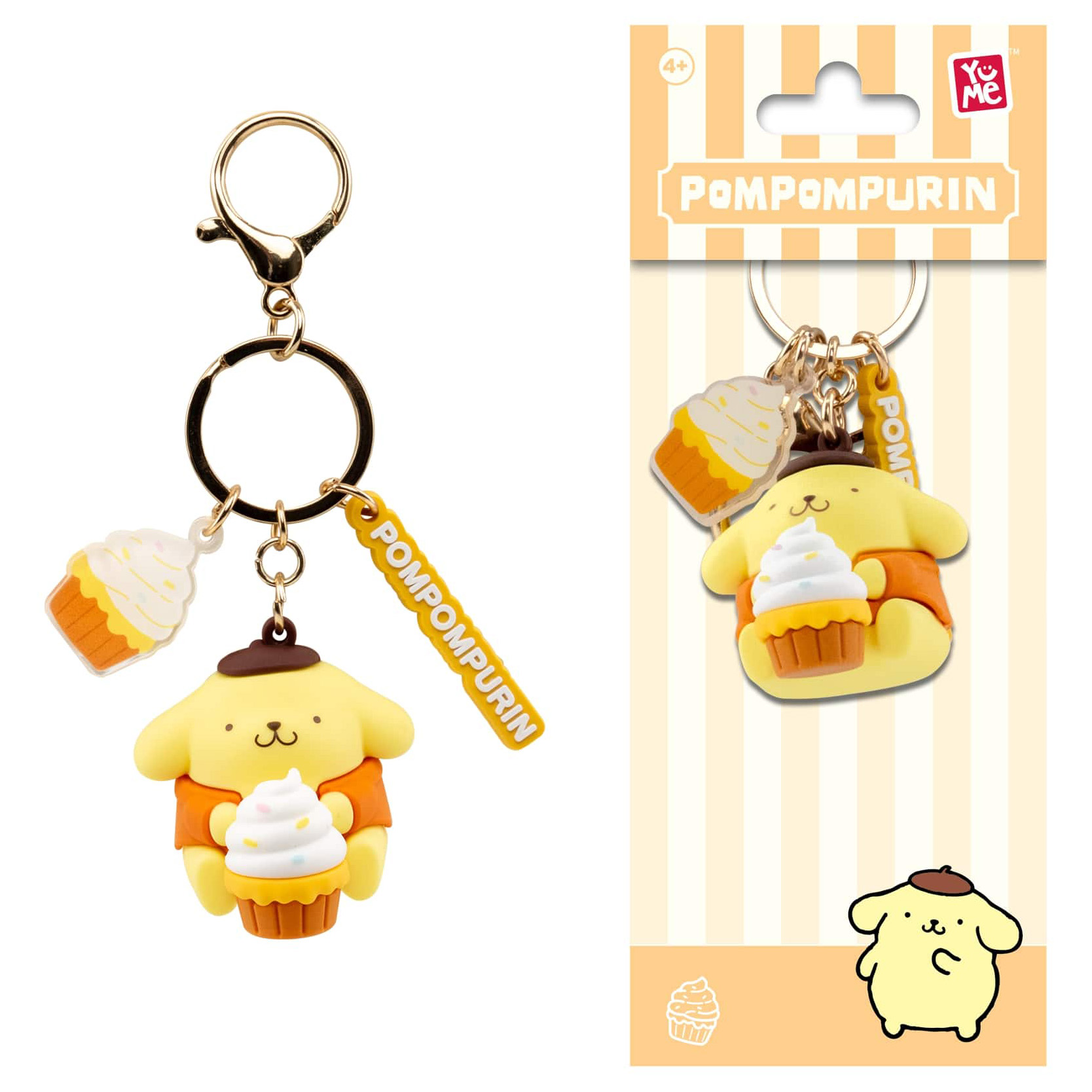 Pompompurin 3D Nyckelring/Bag Charm med Silikonband - Tea Party Series