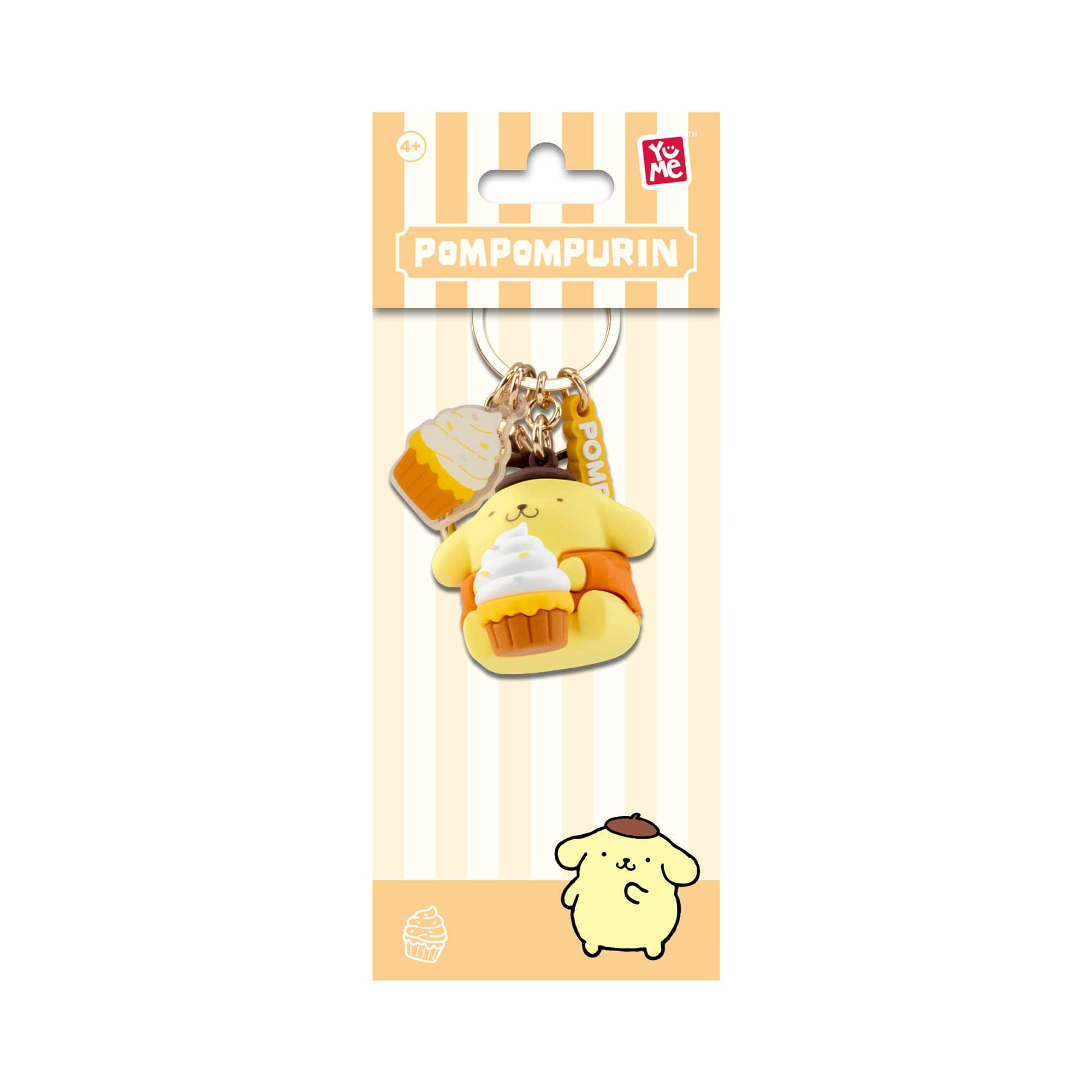 Pompompurin 3D Nyckelring/Bag Charm med Silikonband - Tea Party Series - 3