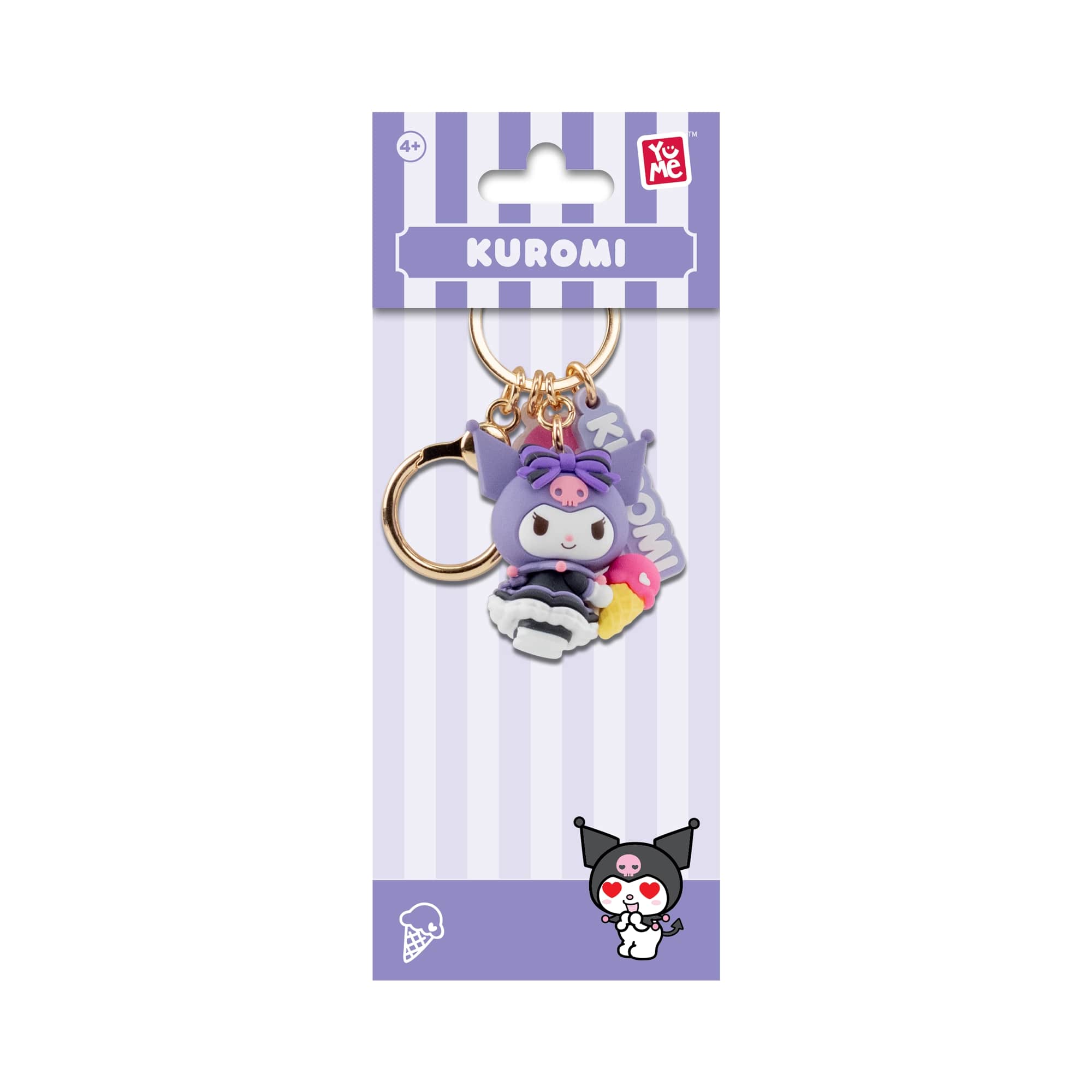 Kuromi 3D Nyckelring/Bag Charm med Silikonband - Tea Party Series - 3