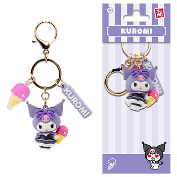 Kuromi 3D Nyckelring/Bag Charm med Silikonband - Tea Party Series