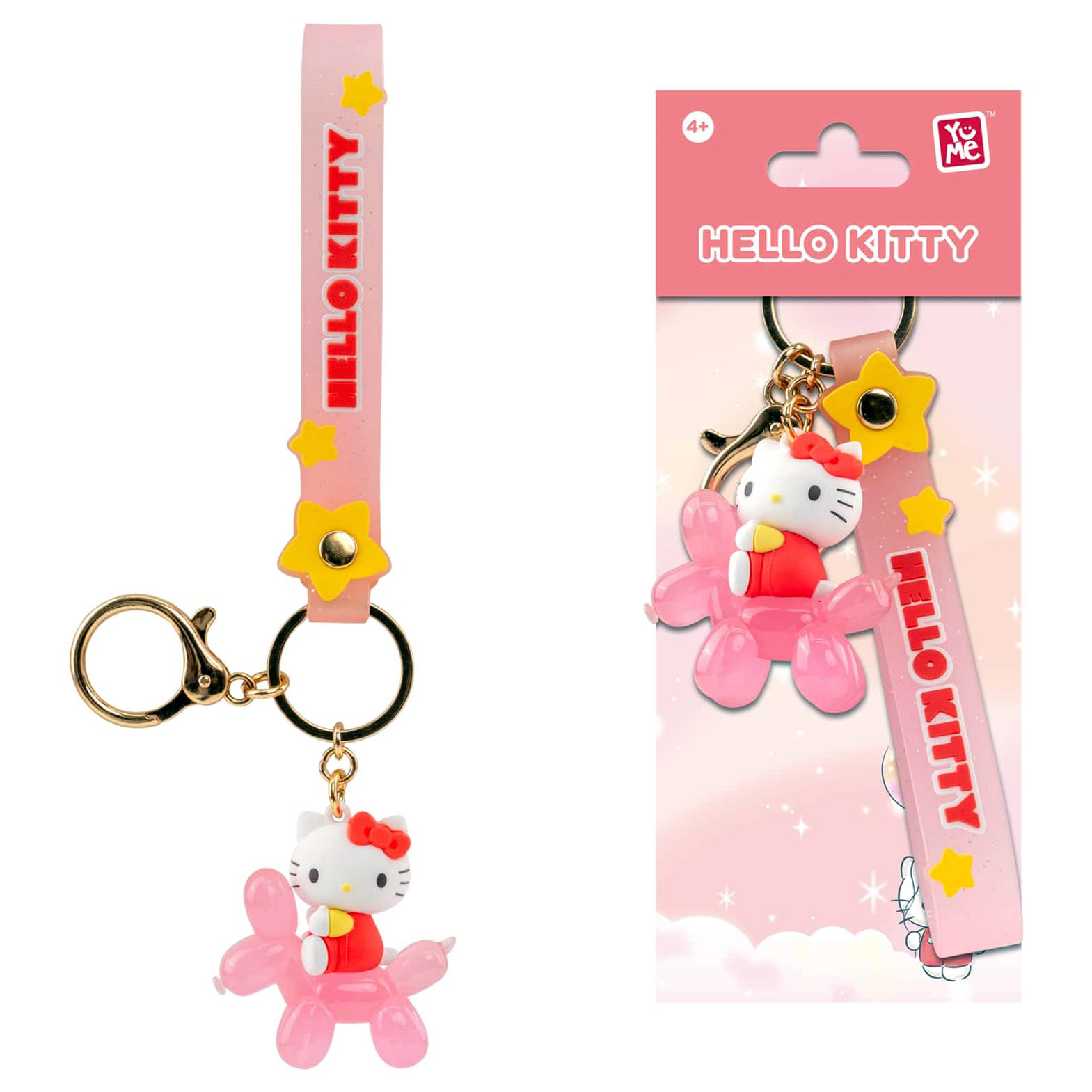 Hello Kitty 3D Nyckelring/Bag Charm med Silikonband - Balloon Series
