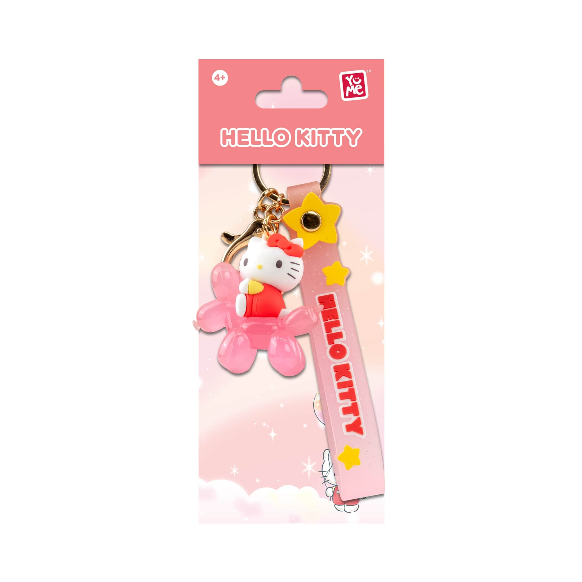 Hello Kitty 3D Nyckelring/Bag Charm med Silikonband - Balloon Series - 3