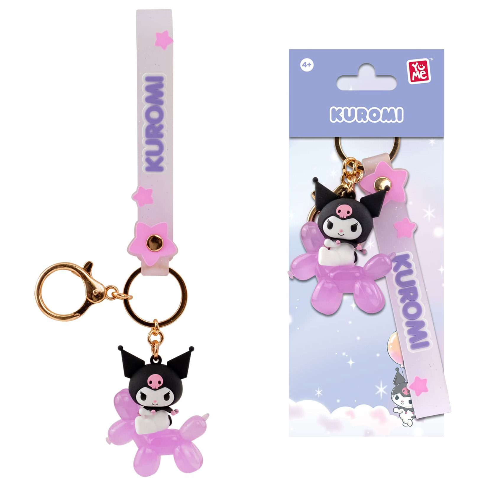 Kuromi 3D Nyckelring/Bag Charm med Silikonband - Balloon Series