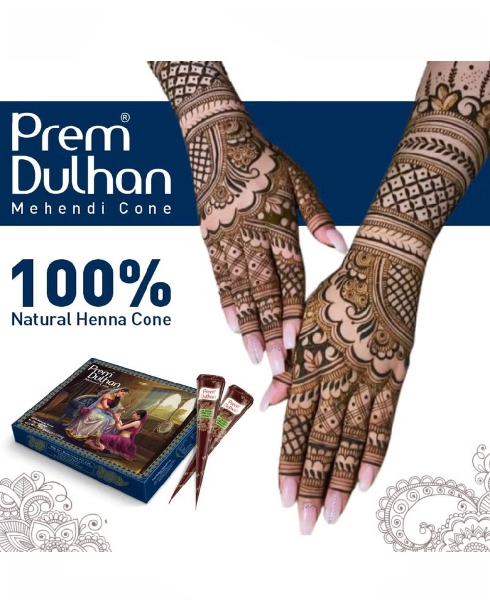 Henna naturlig tillfällig tatuering - Brun - 2