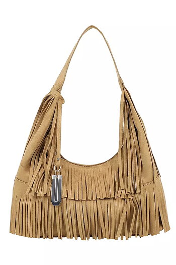 Ulrika Design - Fringe Suede Camel