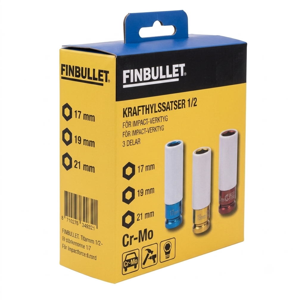 HJULMUTTERHYLSOR 1/2' 17,19,21MM - 3