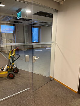 Glasdörr inkl glaspartier ( Härdat glas 8mm) ca