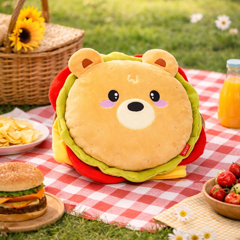 Super soft! Pillow, Teddy Bear Hamburger - 3