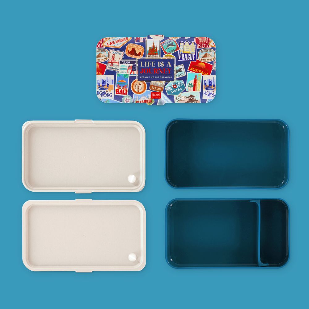 Frokostboks med bestik, Travel stickers - 7
