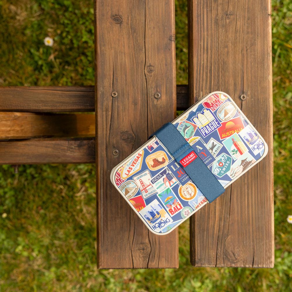 Frokostboks med bestik, Travel stickers - 8