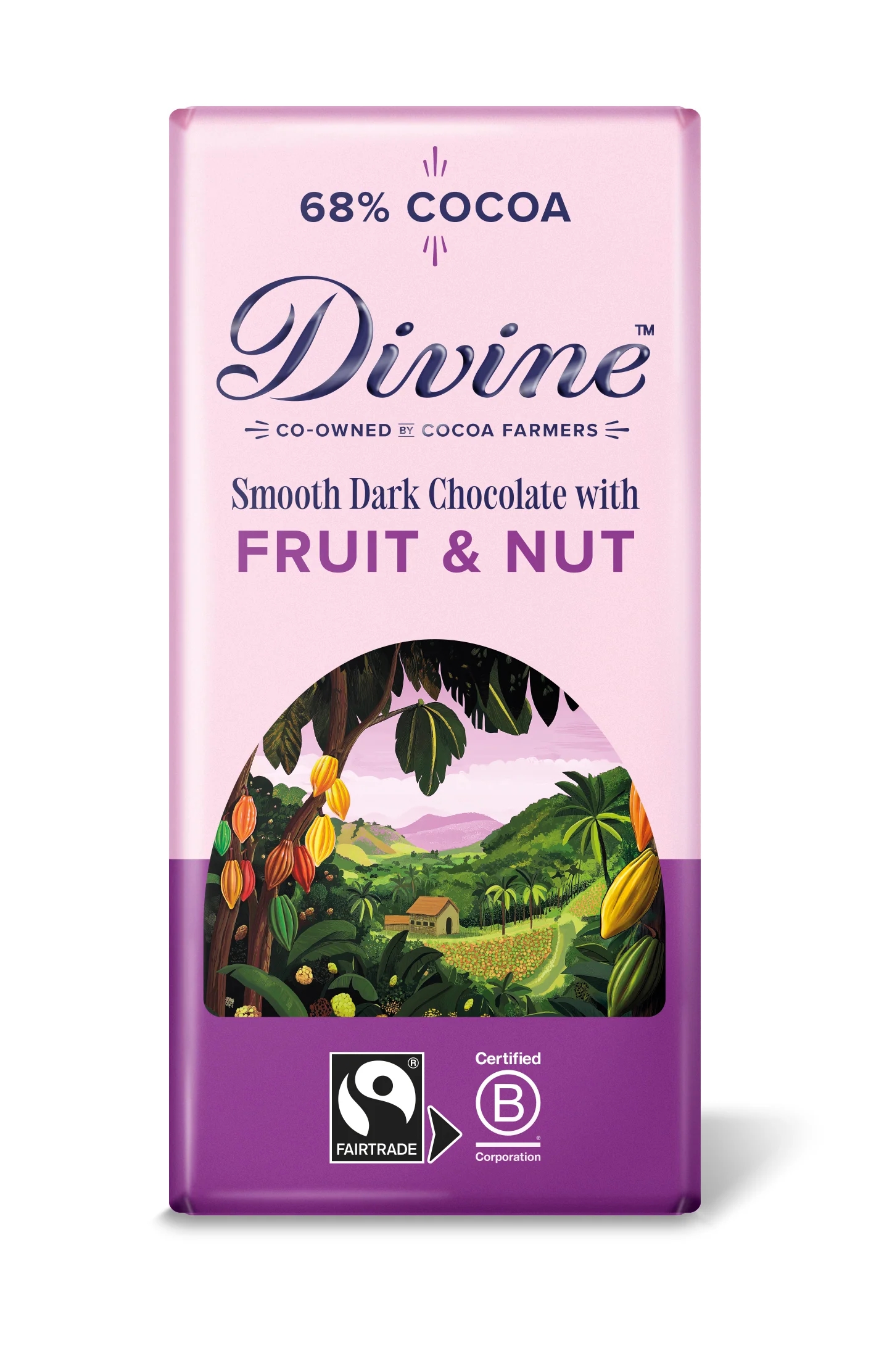Divine, mörk choklad med frukt och nötter