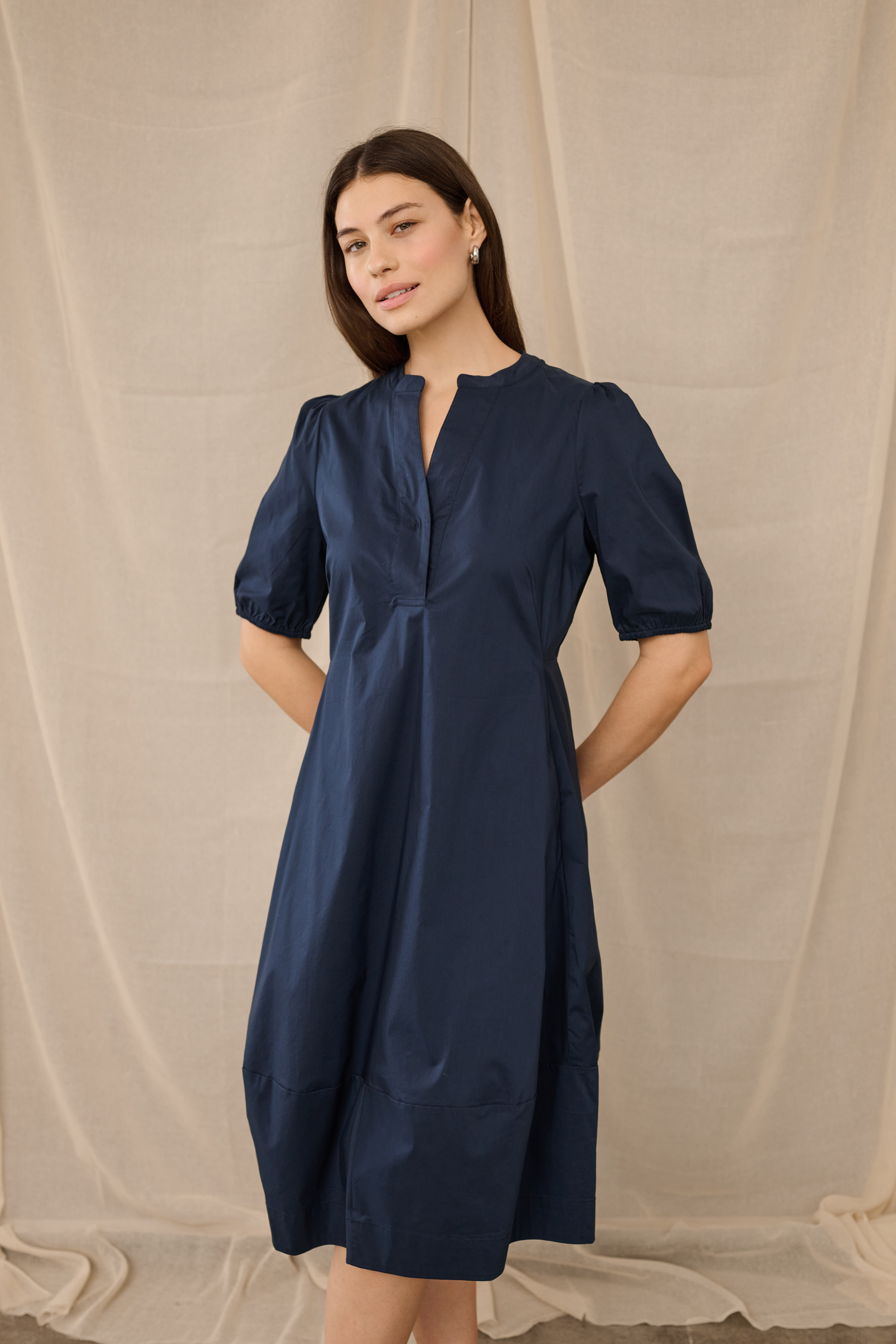 CUantoinett SS Placket Dress Blue Iris - 9